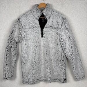 GIOBERTI Mens‎ Sherpa Fleece Pullover Jacket Gray Size M Quarter Zip